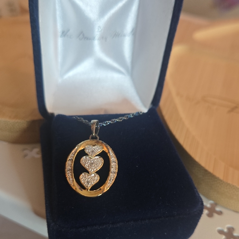 Elegant Gold and Silver Daughter Heart Pendant Necklace